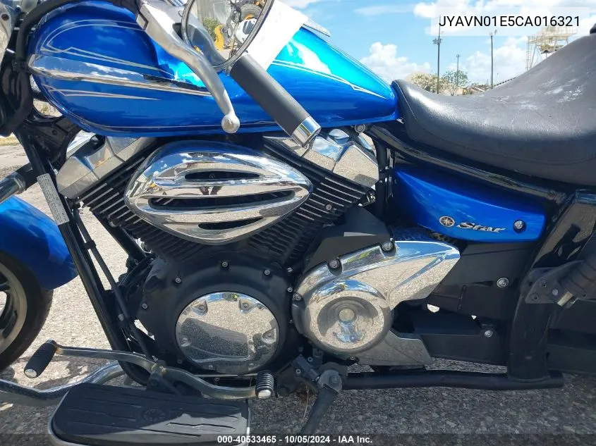 2012 Yamaha Xvs950 A/Ct VIN: JYAVN01E5CA016321 Lot: 40533465