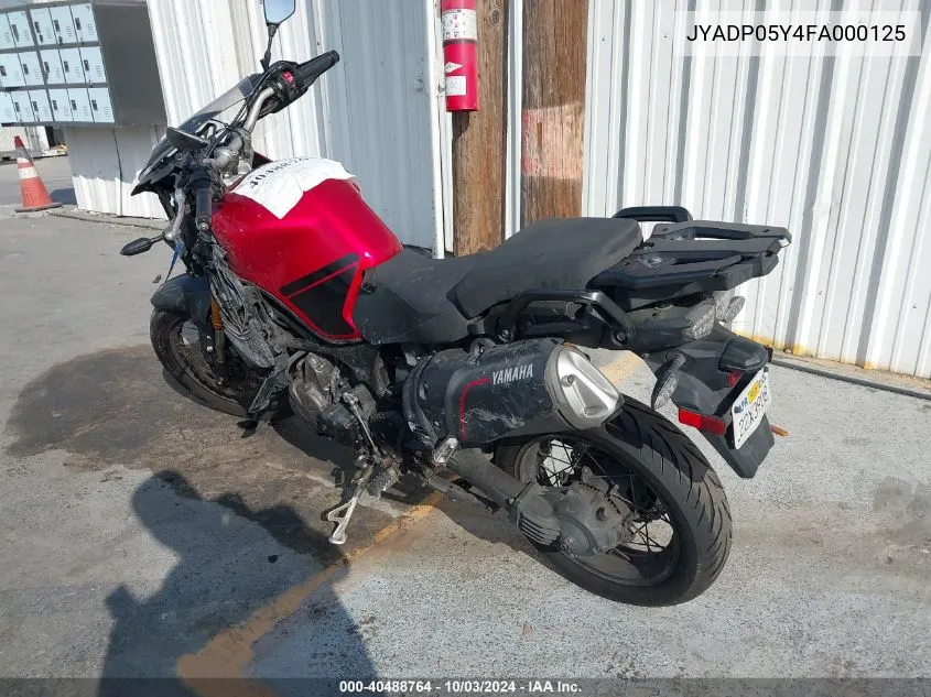 2015 Yamaha Xt1200Ze VIN: JYADP05Y4FA000125 Lot: 40488764