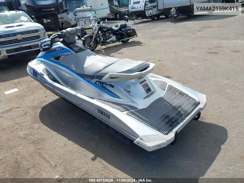 2015 Yamaha Vx VIN: YAMA2159K415 Lot: 40758026