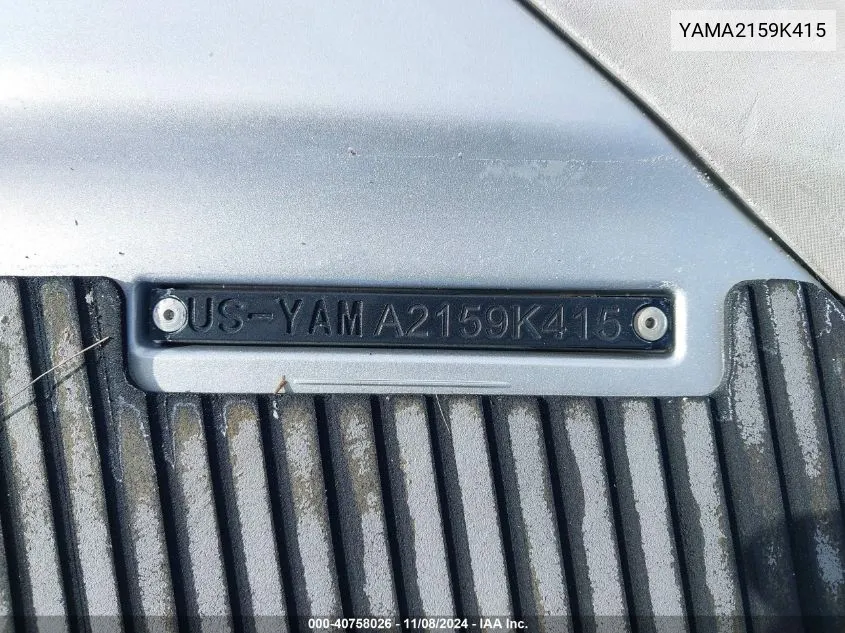 2015 Yamaha Vx VIN: YAMA2159K415 Lot: 40758026