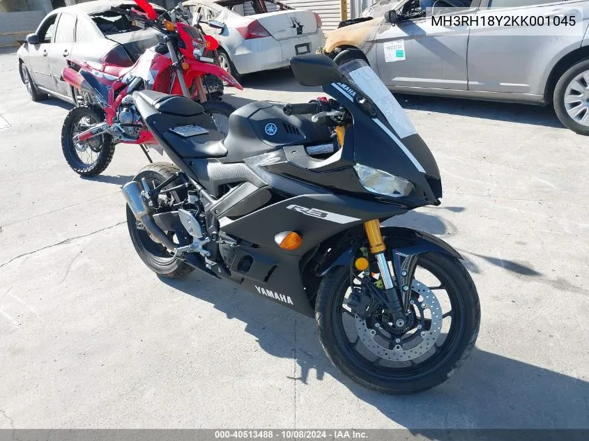 2019 Yamaha Yzfr3 A VIN: MH3RH18Y2KK001045 Lot: 40513488