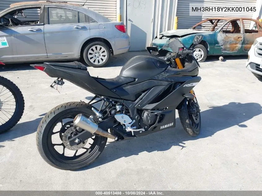 2019 Yamaha Yzfr3 A VIN: MH3RH18Y2KK001045 Lot: 40513488