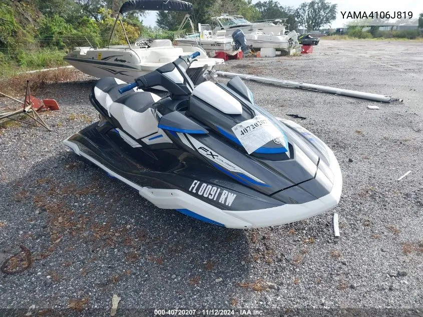 2019 Yamaha Fx Cruiser VIN: YAMA4106J819 Lot: 40720207