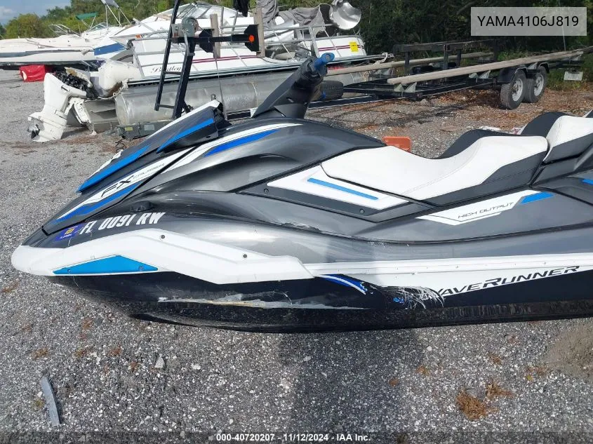 2019 Yamaha Fx Cruiser VIN: YAMA4106J819 Lot: 40720207