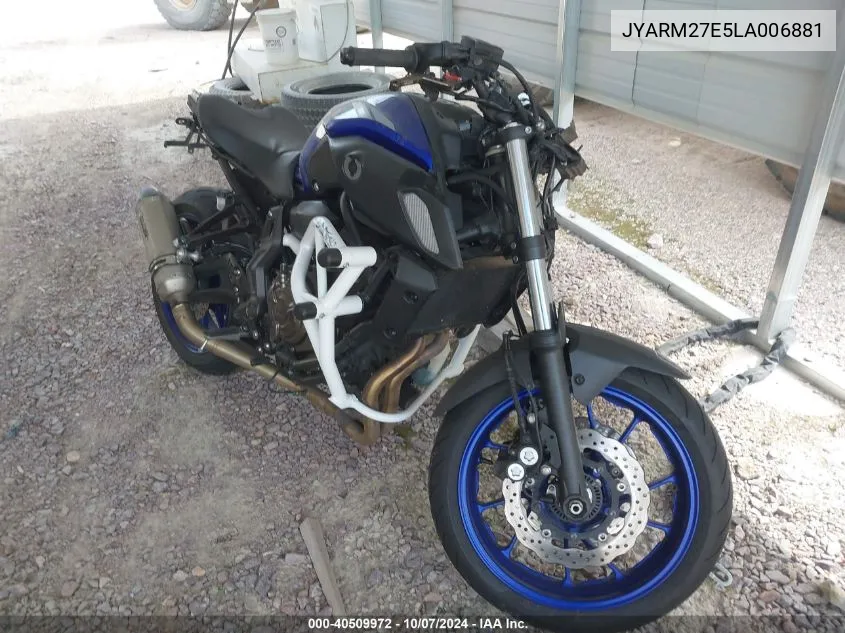 JYARM27E5LA006881 2020 Yamaha Mt07