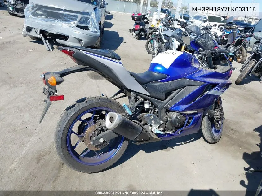 MH3RH18Y7LK003116 2020 Yamaha Yzfr3 A