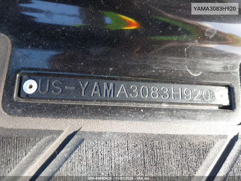 2020 Yamaha Fx Cruiser VIN: YAMA3083H920 Lot: 40690428