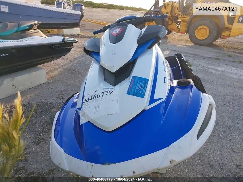 2021 Yamaha Vx Deluxe VIN: YAMA0467A121 Lot: 40466779