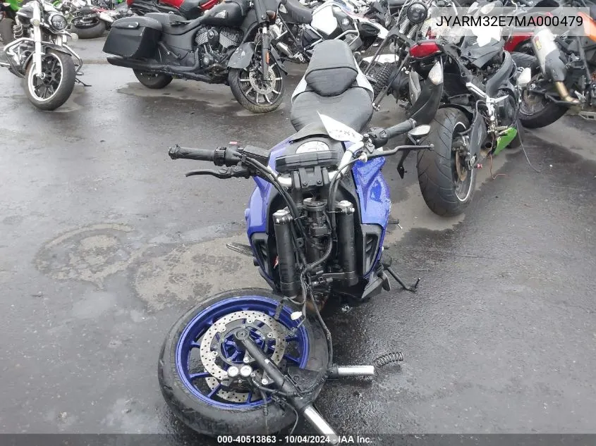 2021 Yamaha Mt07 VIN: JYARM32E7MA000479 Lot: 40513863