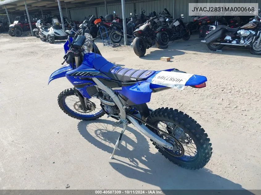 JYACJ2831MA000668 2021 Yamaha Wr450 F