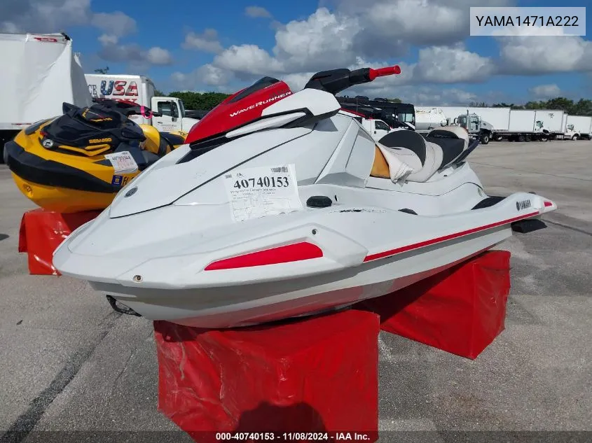 2022 Yamaha Vx Limited VIN: YAMA1471A222 Lot: 40740153