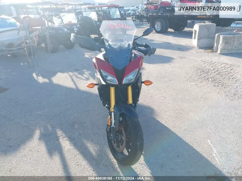 2015 Yamaha Fj09 VIN: JYARN37E7FA000989 Lot: 40838165