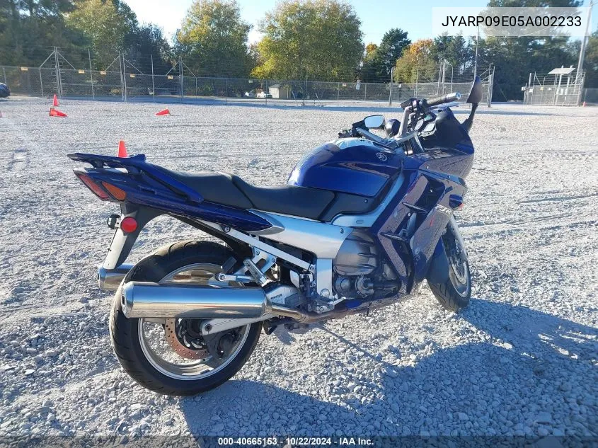 2005 Yamaha Fjr1300 A VIN: JYARP09E05A002233 Lot: 40665153