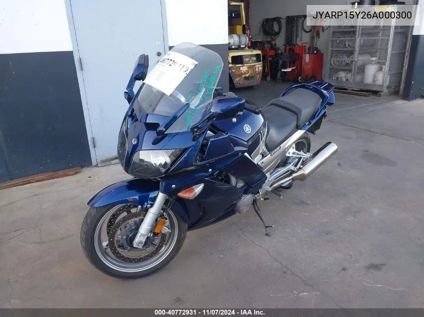 2006 Yamaha Fjr1300 VIN: JYARP15Y26A000300 Lot: 40772931