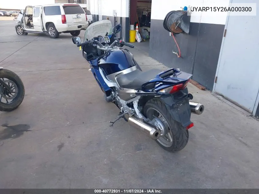 2006 Yamaha Fjr1300 VIN: JYARP15Y26A000300 Lot: 40772931