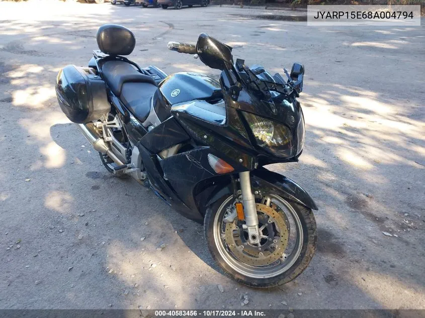 2008 Yamaha Fjr1300 A VIN: JYARP15E68A004794 Lot: 40583456