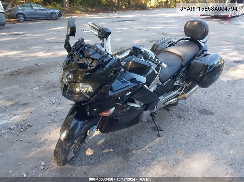 2008 Yamaha Fjr1300 A VIN: JYARP15E68A004794 Lot: 40583456