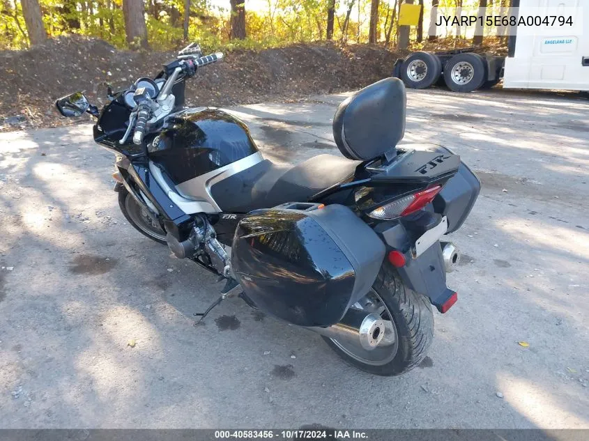 2008 Yamaha Fjr1300 A VIN: JYARP15E68A004794 Lot: 40583456