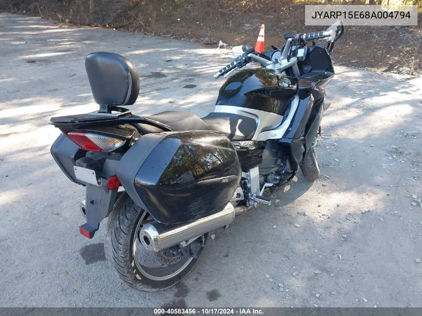 2008 Yamaha Fjr1300 A VIN: JYARP15E68A004794 Lot: 40583456