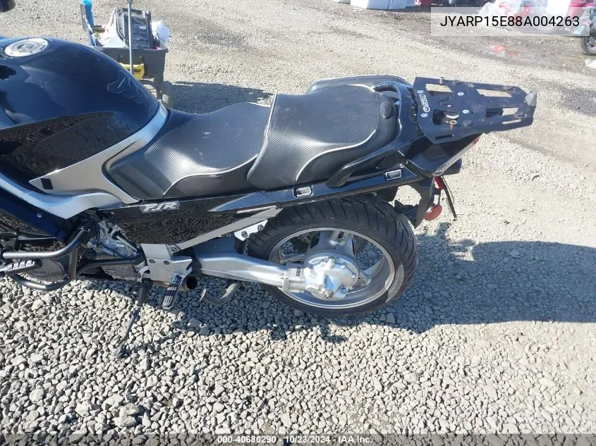 2008 Yamaha Fjr1300 A VIN: JYARP15E88A004263 Lot: 40680290