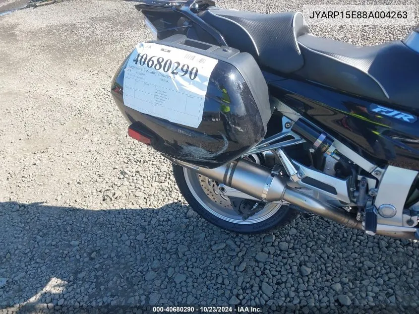 2008 Yamaha Fjr1300 A VIN: JYARP15E88A004263 Lot: 40680290