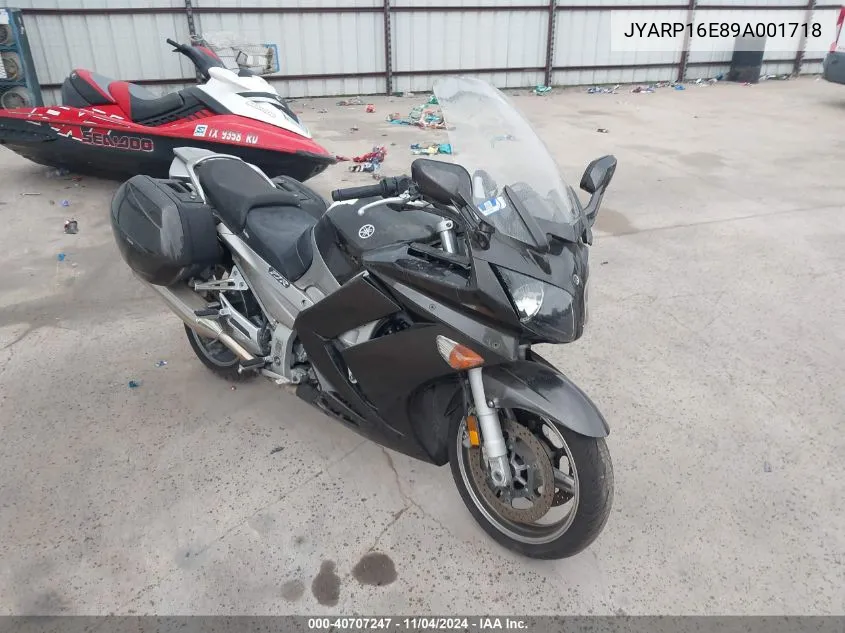 2009 Yamaha Fjr1300 As VIN: JYARP16E89A001718 Lot: 40707247