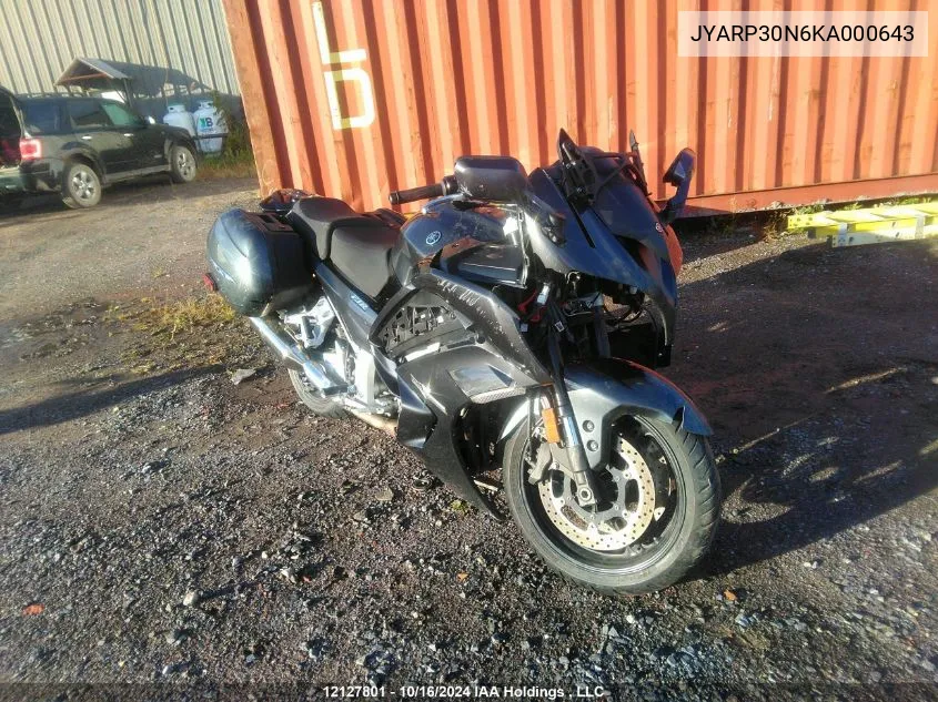 2019 Yamaha Fjr1300 Ae VIN: JYARP30N6KA000643 Lot: 12127801