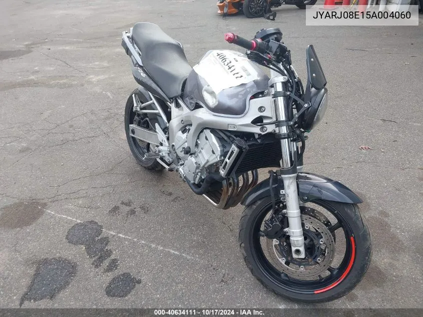 2005 Yamaha Fz6 S VIN: JYARJ08E15A004060 Lot: 40634111