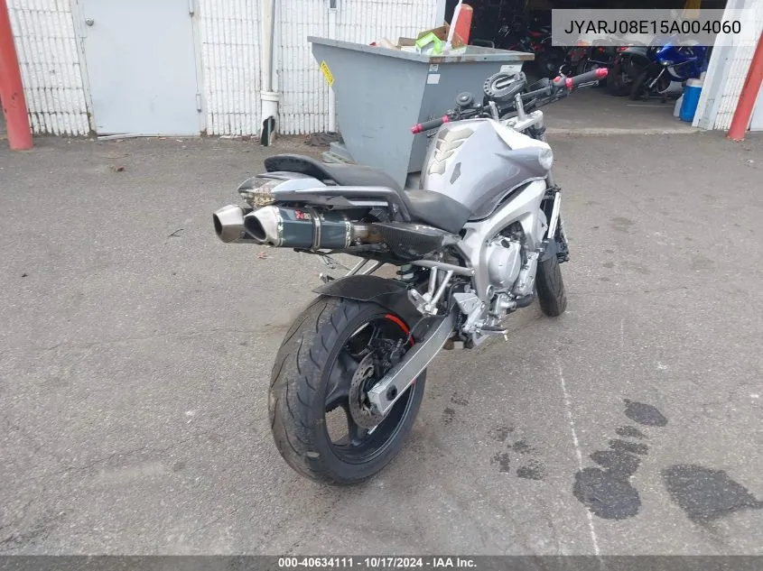 2005 Yamaha Fz6 S VIN: JYARJ08E15A004060 Lot: 40634111