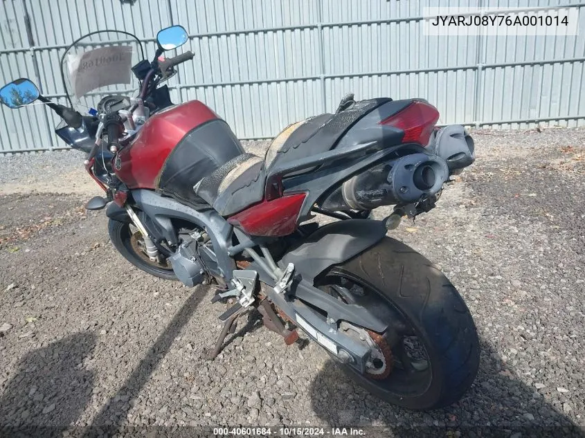 2006 Yamaha Fz6 Sc VIN: JYARJ08Y76A001014 Lot: 40601684