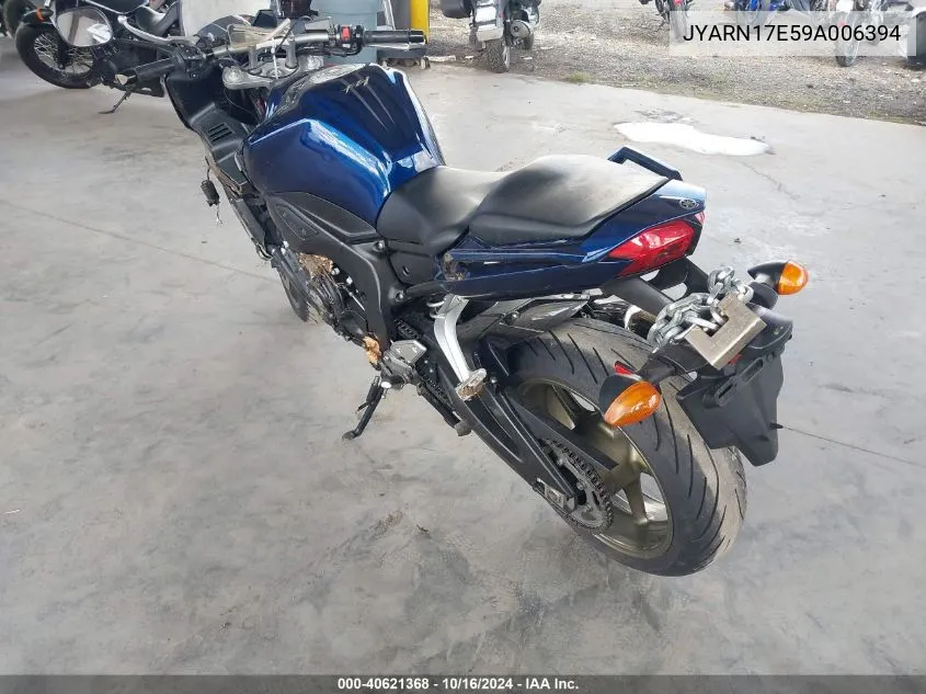 2009 Yamaha Fz1 S VIN: JYARN17E59A006394 Lot: 40621368