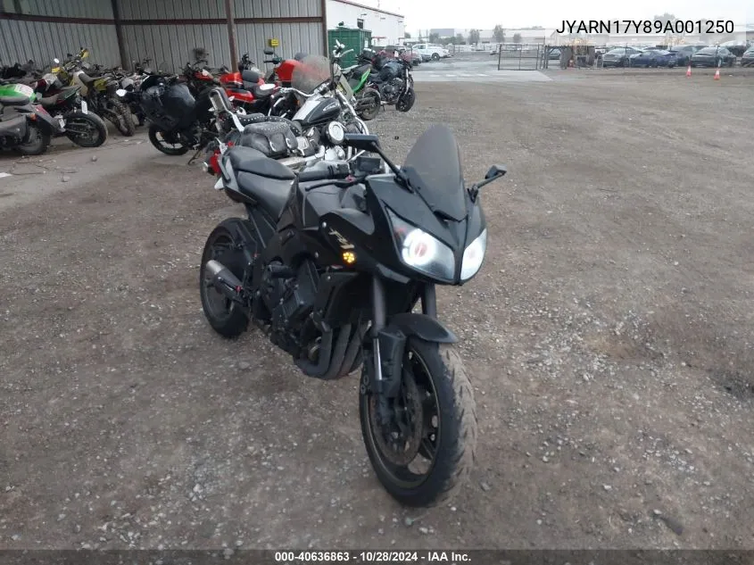 2009 Yamaha Fz1 Sc VIN: JYARN17Y89A001250 Lot: 40636863