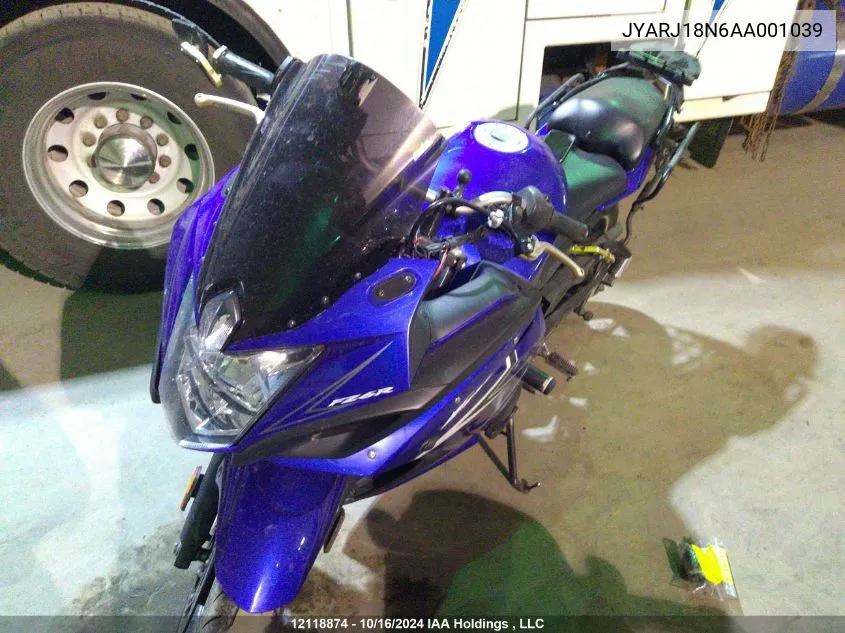 2010 Yamaha Fz6 R VIN: JYARJ18N6AA001039 Lot: 12118874