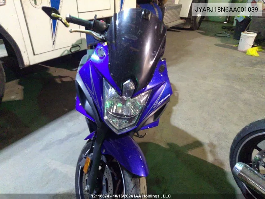 2010 Yamaha Fz6 R VIN: JYARJ18N6AA001039 Lot: 12118874