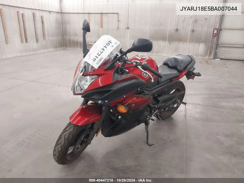 2011 Yamaha Fz6 R VIN: JYARJ18E5BA007044 Lot: 40447218