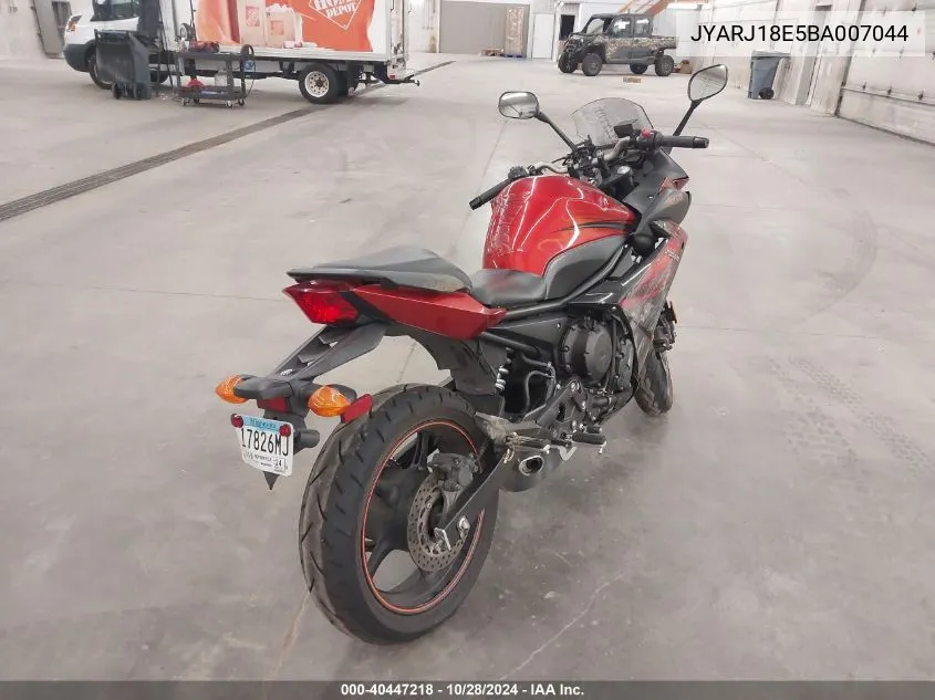 2011 Yamaha Fz6 R VIN: JYARJ18E5BA007044 Lot: 40447218