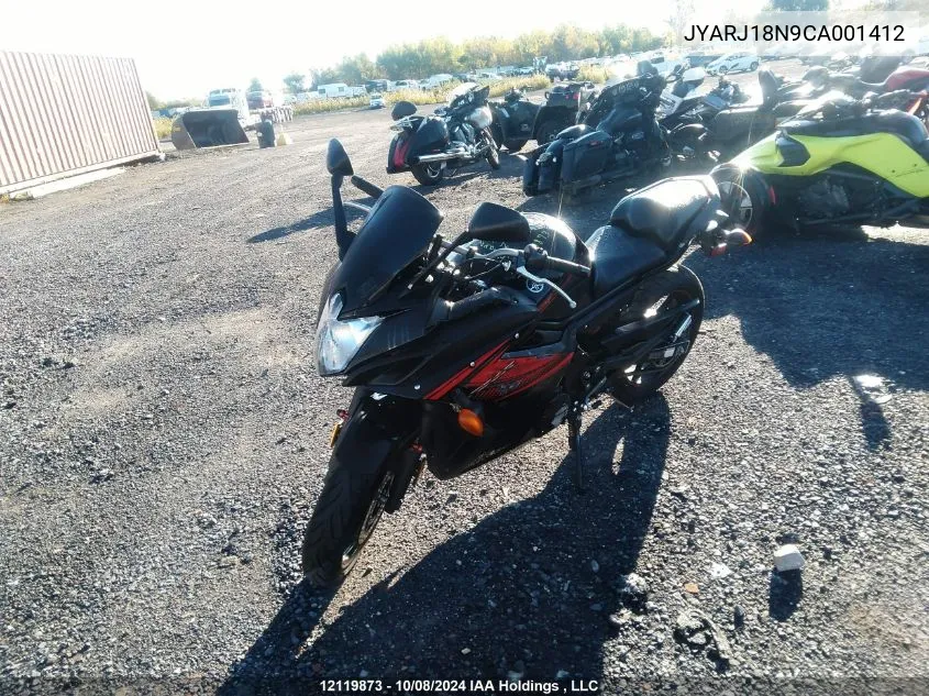 2012 Yamaha Fz6 R VIN: JYARJ18N9CA001412 Lot: 12119873