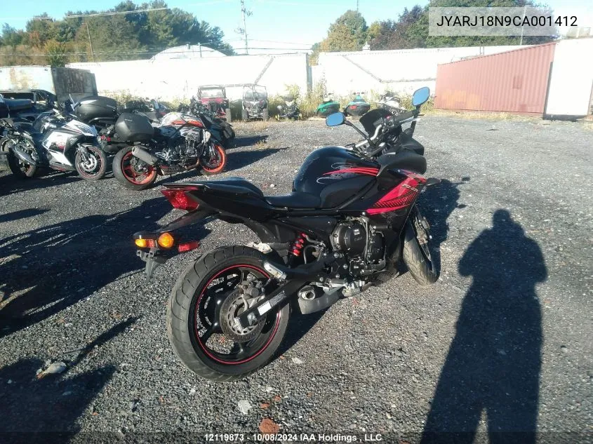 2012 Yamaha Fz6 R VIN: JYARJ18N9CA001412 Lot: 12119873