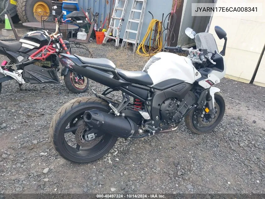 2012 Yamaha Fz1 S VIN: JYARN17E6CA008341 Lot: 40497324