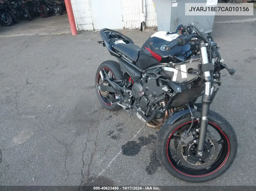 2012 Yamaha Fz6 R VIN: JYARJ18E7CA010156 Lot: 40623450