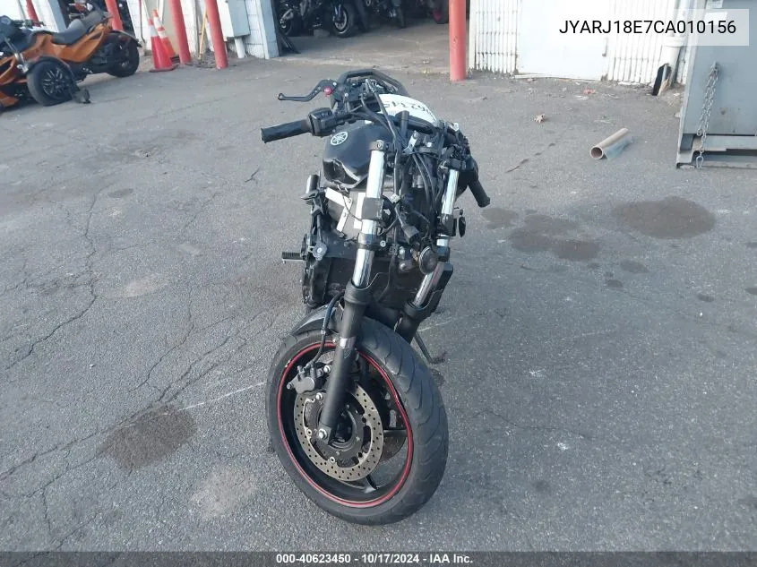 2012 Yamaha Fz6 R VIN: JYARJ18E7CA010156 Lot: 40623450