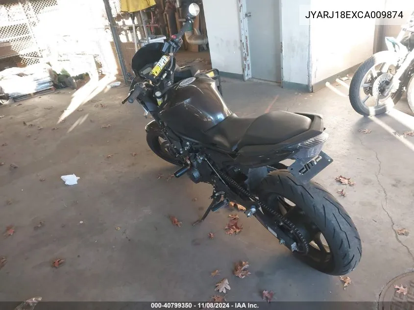 2012 Yamaha Fz6 R VIN: JYARJ18EXCA009874 Lot: 40799350