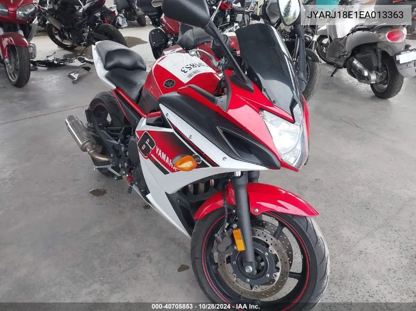 2014 Yamaha Fz6 R VIN: JYARJ18E1EA013363 Lot: 40705853