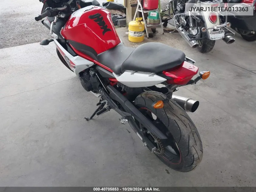 2014 Yamaha Fz6 R VIN: JYARJ18E1EA013363 Lot: 40705853