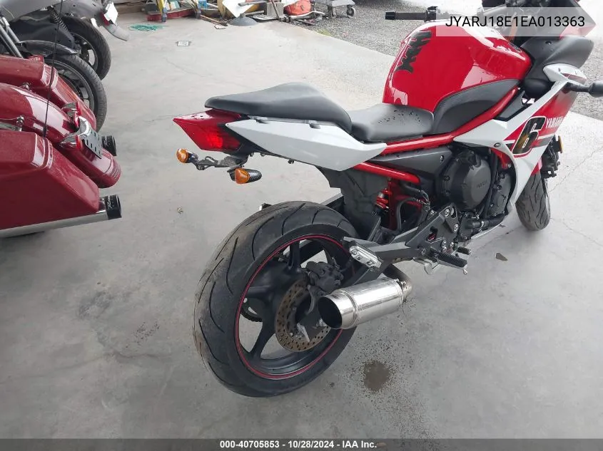 2014 Yamaha Fz6 R VIN: JYARJ18E1EA013363 Lot: 40705853