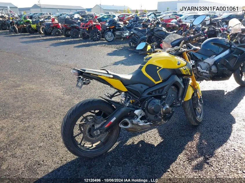 2015 Yamaha Fz09 VIN: JYARN33N1FA001061 Lot: 12120496