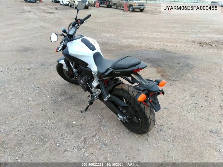 2015 Yamaha Fz07 VIN: JYARM06E5FA000458 Lot: 40622235