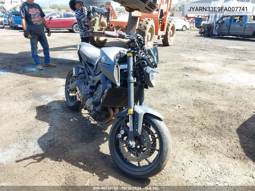 2015 Yamaha Fz09 VIN: JYARN33E9FA007741 Lot: 40730766