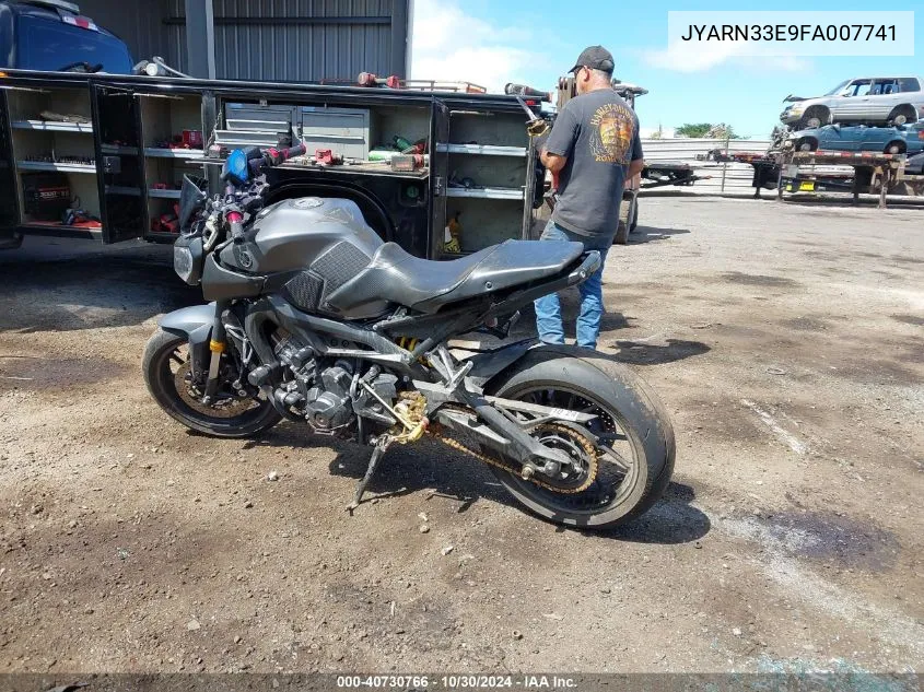 2015 Yamaha Fz09 VIN: JYARN33E9FA007741 Lot: 40730766