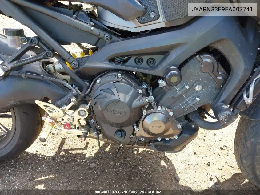 2015 Yamaha Fz09 VIN: JYARN33E9FA007741 Lot: 40730766